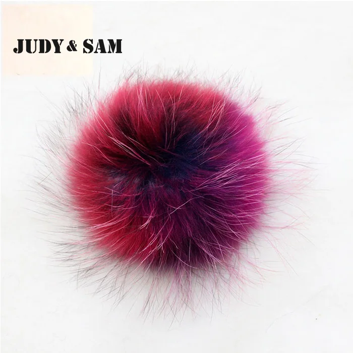 2016 новый красочный 15 см настоящее мех енота пом съемный шапочка Hat аксессуары