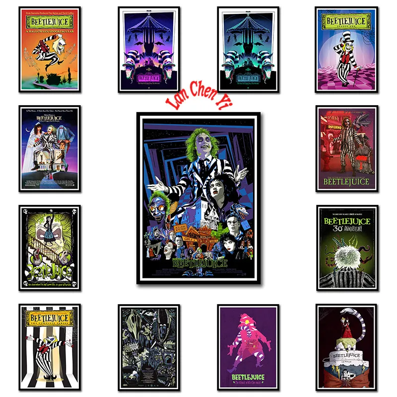 Фильм ужасов Beetlejuice с покрытием бумажный плакат настенная живопись для бара комнаты декорации Декор для дома 42*30 см