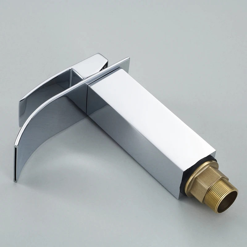 Смесители для раковины хромированный кран с водопадом Однорычажный дырочный