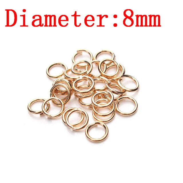 Rose Gold 8mm LOULEUR 200 шт./лот розового цвета: золотистый, серебристый цвет открыт соединительные кольца 3/4/5/6/7/8/10 мм Разделение кольца Разъемы для ювелирных изделий, украшения своими руками - Цвет: Rose Gold 8mm