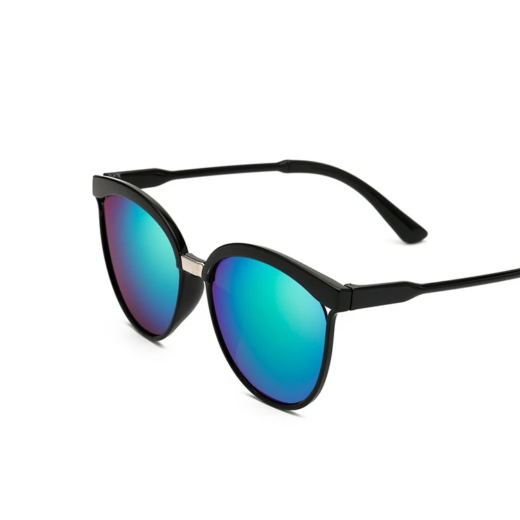 Green Lens Модные женские солнцезащитные очки кошачий глаз, негабаритные, стимпанк, Винтажные Солнцезащитные очки для женщин, Ретро стиль, брендовые, дизайнерские, цветные линзы - Цвет линз: Green Lens