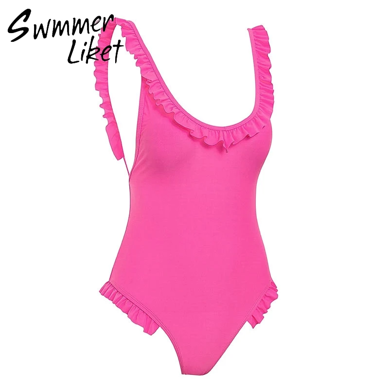 Бикини с оборками 2019 бразильский купальник v-образным вырезом сексуальный пуш-ап