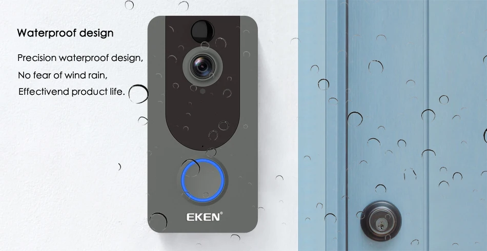 Eken V7 1080P смарт WiFi видео дверной звонок камера визуальный домофон с колокольчиком IP дверной звонок беспроводная домашняя камера безопасности