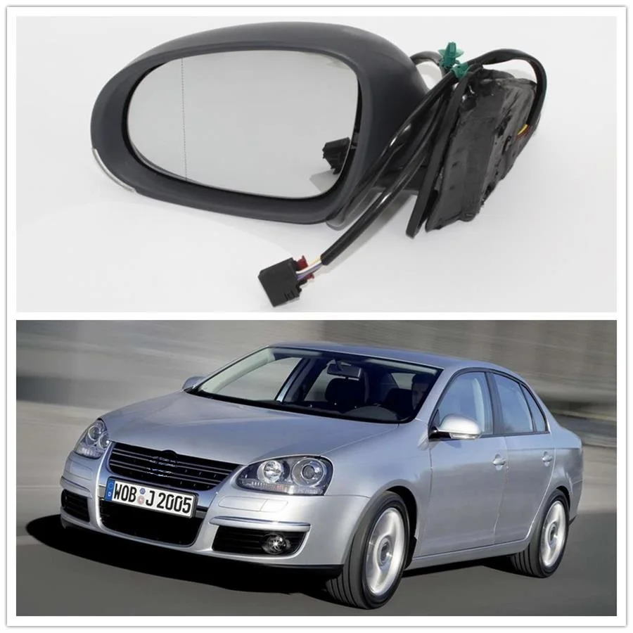 Для VW Jetta V MK5 2006 2007 2008 2009 2010 автомобиль-Стайлинг с подогревом Электрическое крыло боковое зеркало заднего вида Левая сторона водителя