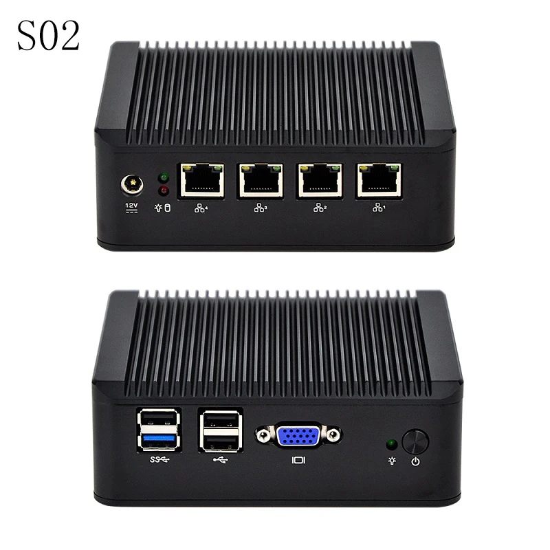 Мини ПК QOTOM Q190G4U с 4 гигабитными NIC для сборки маршрутизатора брандмауэра