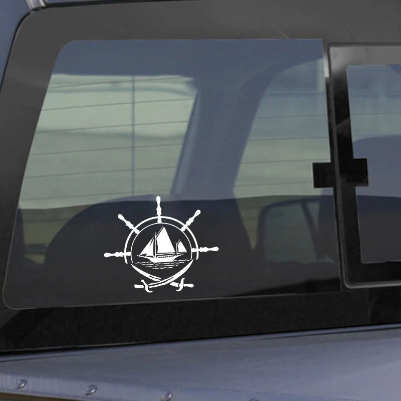 QYPF 15 7*13 1 см интересный декор для пляжа яхты корабля с парусами стикер стайлинга