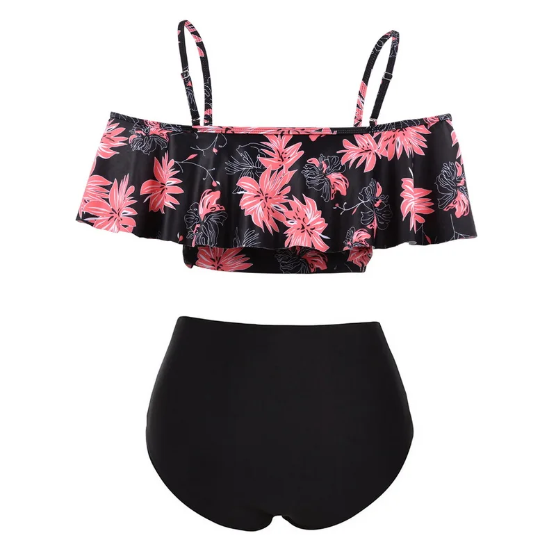 Цветочный женский купальник с принтом винтажная нижняя часть бикини летняя