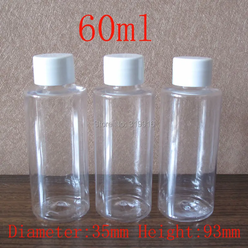 

60ml (100pc/lot) transparent round cosmetic plastic bottle ,2oz travel kit bottles ,shower gel container 60cc cosmetic oil vial