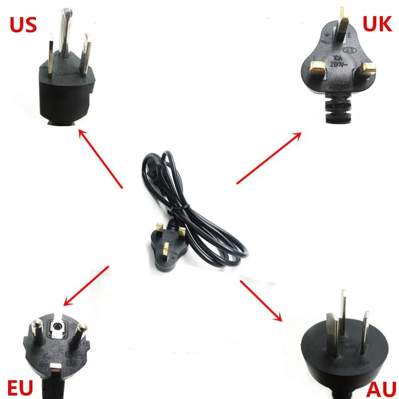 ЕС/США AC 85-245 В к DC 5 В/12V24V/1A 2A 3A 5A 6A 8A 10A адаптер питания драйвер переключатель для 3528 530 5050 светодиодный - Цвет: Plug cable only