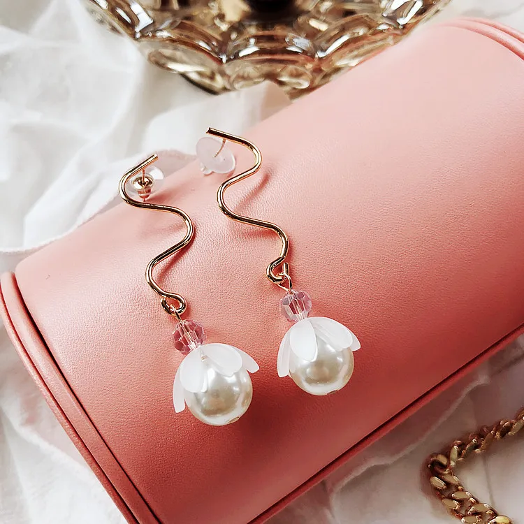 Новые модные красивые серьги-гвоздики в виде розового цветка романтичные