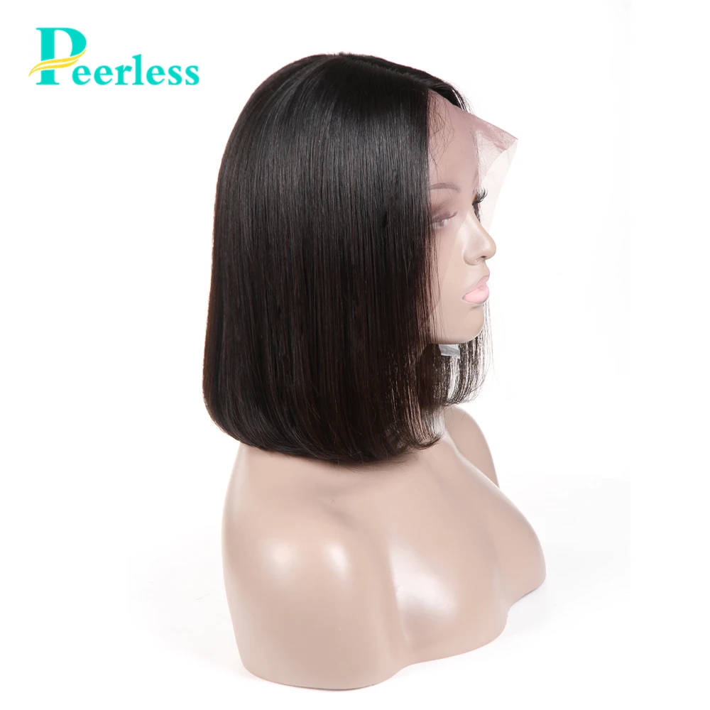 Волосы PEERLESS 10 14 дюймов Короткие парики боб 13*4 из человеческих волос на сетке