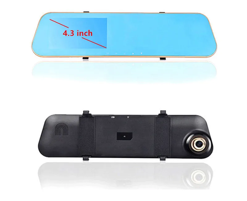 Зеркало видеорегистратор GSPSCN 4 3 дюйма с двумя объективами Full HD 1080P|dash cam|dual lensdual lens