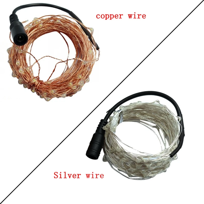 KZKRSR DC 12 В Cooper провод мини светодиодная гирлянда 10 м 100Led ультратонкий гибкий
