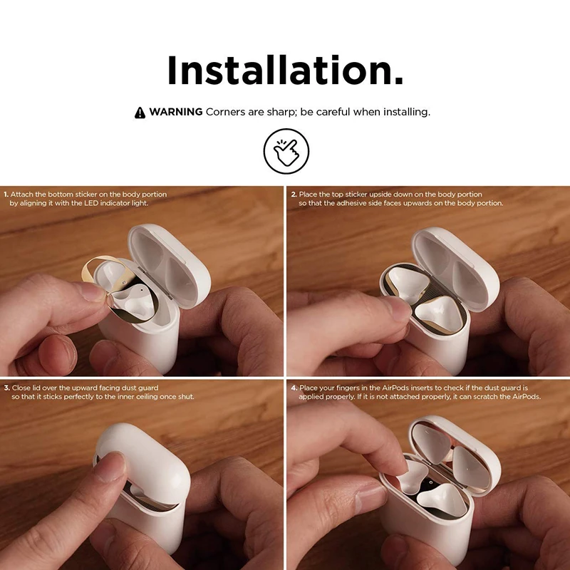 Ультратонкая защита для кожи AirPods металлическая пленка железные стикеры стружка