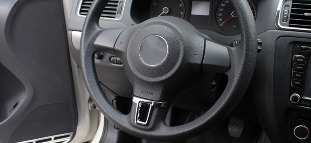 3 штуки, украшение на руль, блестящий чехол, наклейка для Volkswagen VW Golf 6 MK6 Polo Jetta MK5 2009 2010 2011 Polo