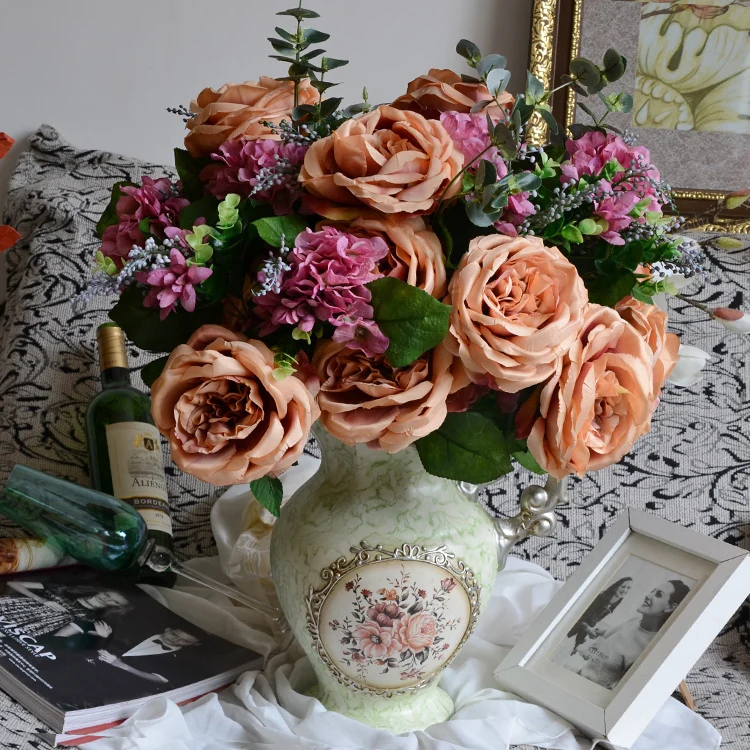 Декоративный букет из 15 цветов украшение для дома|decorate gift bag|decorative traysdecorative bows |