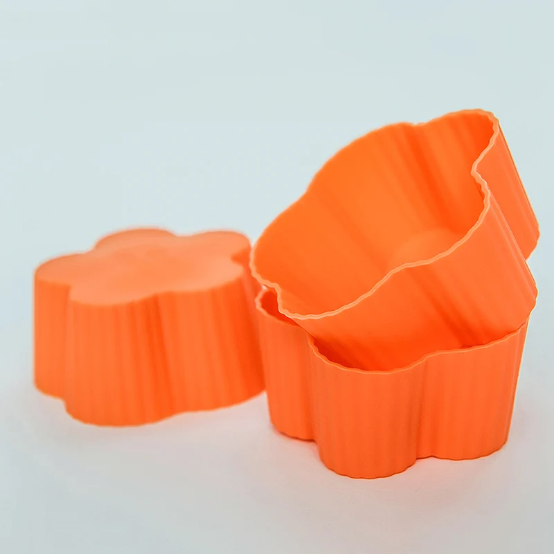 6 Шт./лот Цветок Форма Силиконовая Мягкая Круглый Торт Плесень Маффин Шоколад