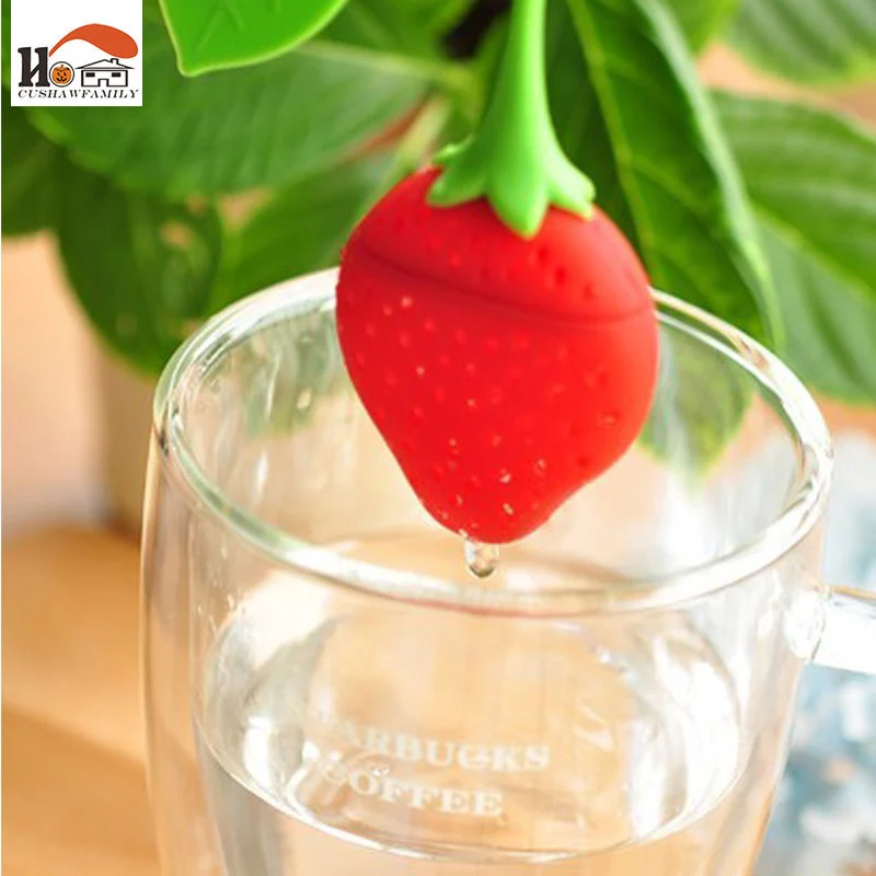 1 шт. Милые силиконовые клубники для чайных пакетиков подвесной чайный пакетик