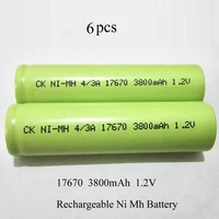 soravess 6pcs12pcs 1 2v 17670 43a ni mh rechargeable battery 75a 3800mah nimh batteries for cleaner sweeper medical equipment