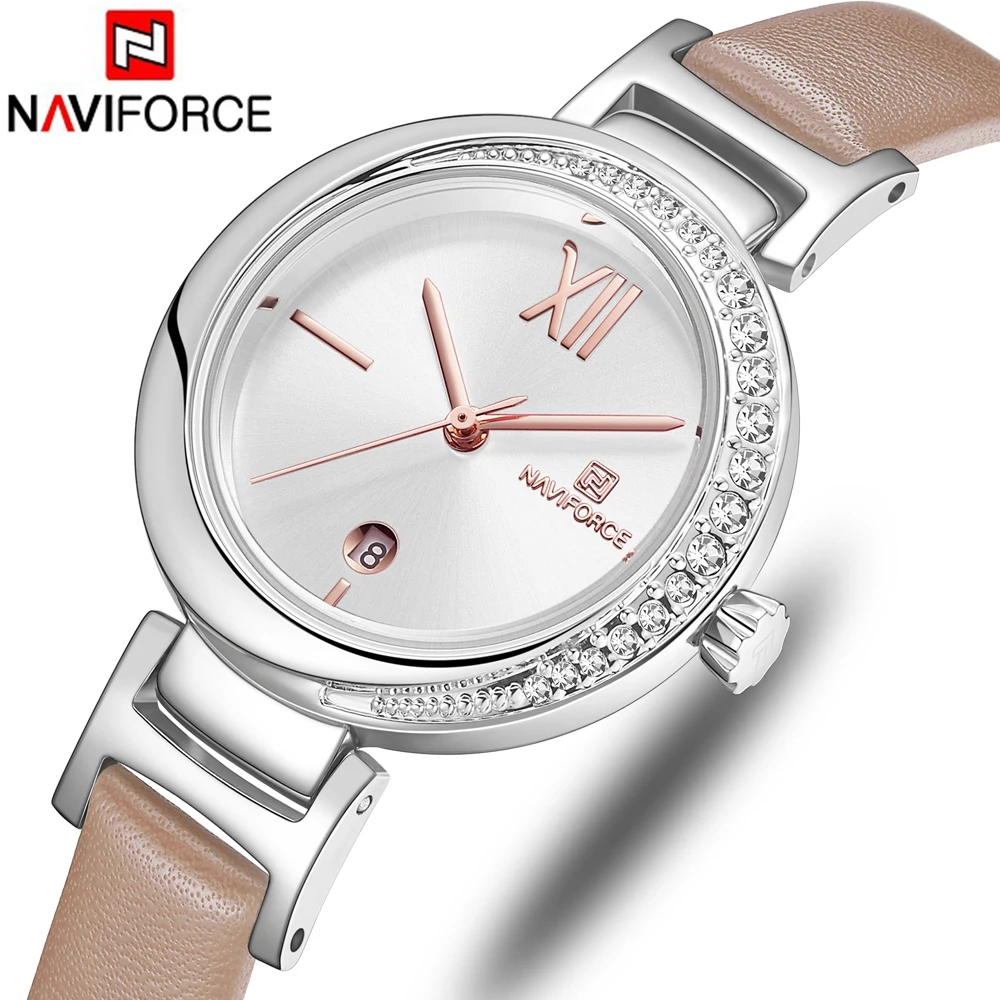 Новинка NAVIFORCE женские часы брендовые Роскошные модные кварцевые наручные с
