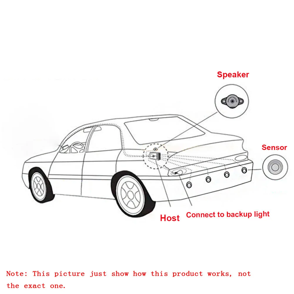 

Parking Assistance 4 Sensors Buzzer 22mm Car Parking Sensor Kit Reverse Backup Radar Detector Sound Alert Indicator System