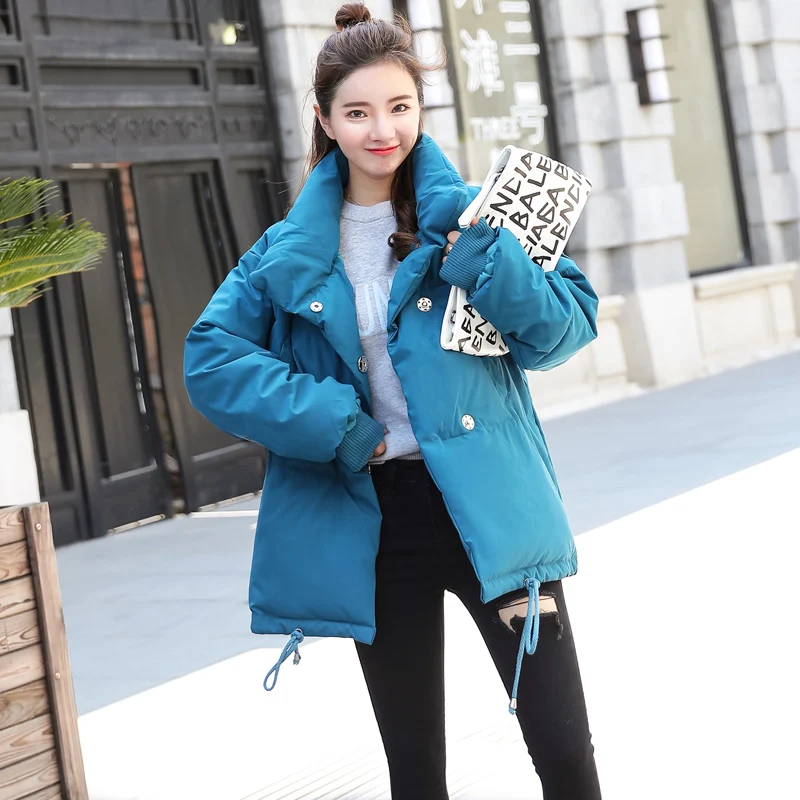 

Women parkas down cotton padded jacket 2020 winter female casual thick women warm bread coats loose oversize soild wadded jacket