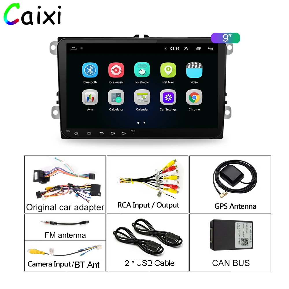 CAIXI " Автомагнитола gps навигация Android8.1 multime плеер для Фольксваген Шкода GOLF5 Golf6 POLO PASSAT B5 B6 JETTA TIGUAN