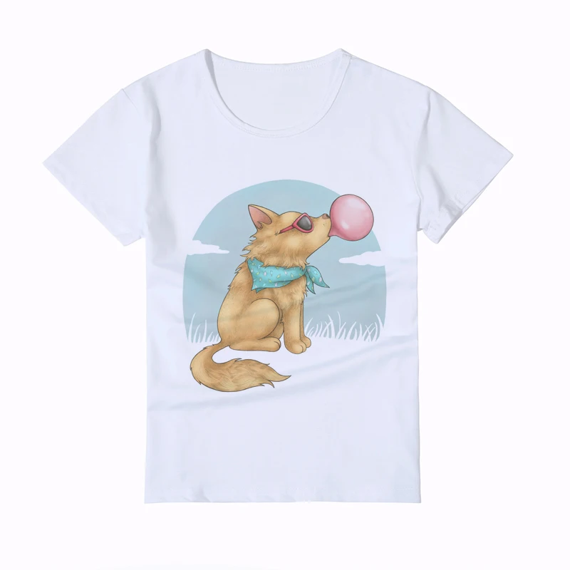 2018 летняя детская футболка с забавным цветком собакой удивленным выражением