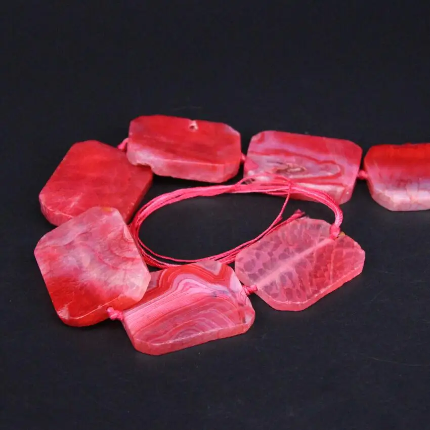 15 5 дюйма/нить Большая Натуральная роза красный дракон вены Агаты прямоугольная