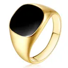 Мужское Винтажное кольцо с черной эмалью, классическое кольцо в стиле панк с имитацией черных камней под золото и серебро 2021 пробы