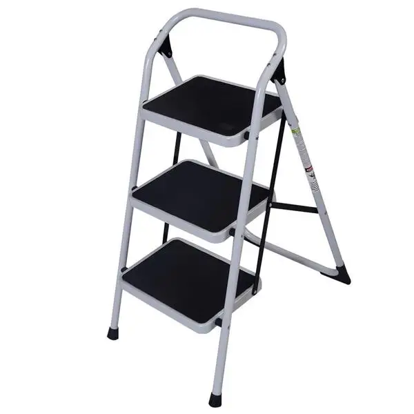 

1PC Non-slip 3-Step Short Handrail Iron Ladder Folding Platform Stepladder For Housework Home Use Furniture