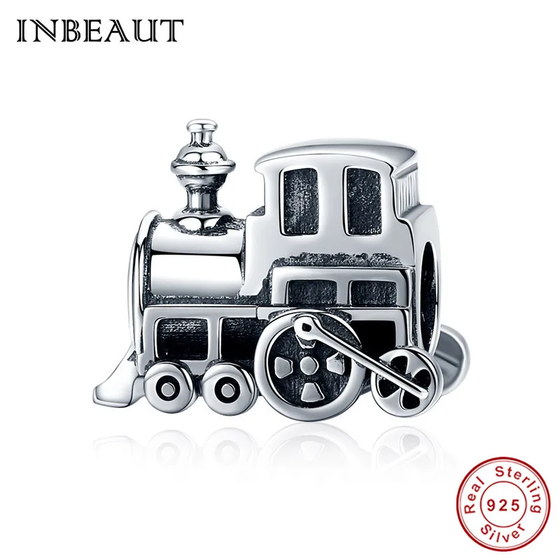 INBEAUT fit Pandora очаровательный браслет серебро 925 Розовое сердце автобус Танк Поезд бусины в виде автомобилей детская корзина соска камера игрушечные брелоки - Цвет: sc507