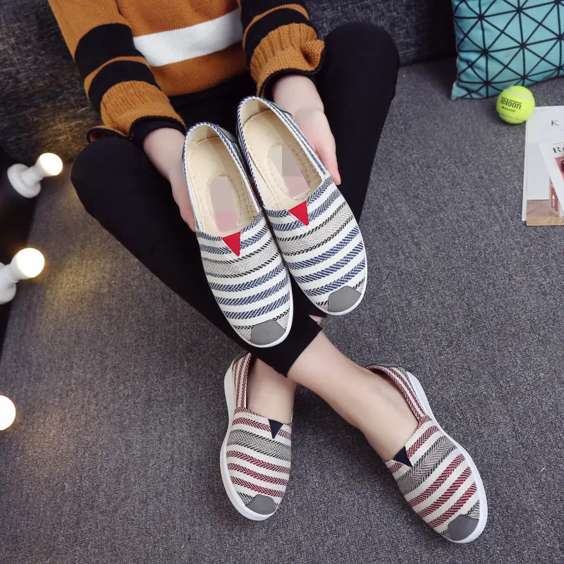 Новинка модная женская парусиновая обувь на плоской подошве из хлопка