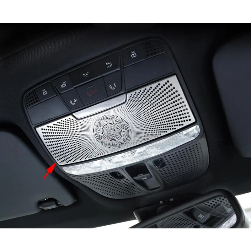 

Stainless Front Reading Light Cover Trim for Mercedes Benz C Class W205 2015-2017 & GLC Class X205 2016-2017