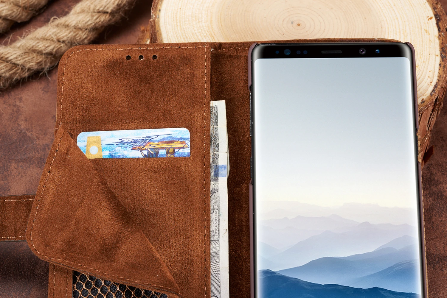 Кошелек альбом для фотографий ретро кожаный чехол флип samsung Galaxy NOTE9 NOTE8 S9 S8 плюс S7