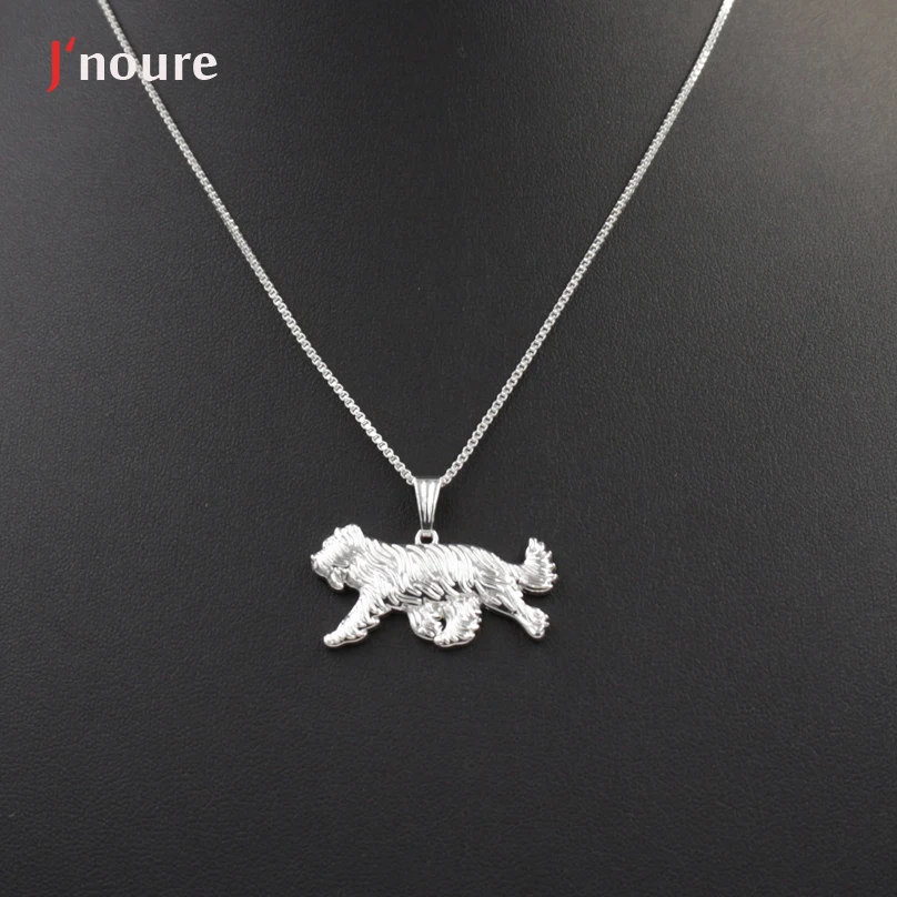 J'noure Fashion Jewelry Of Briard Movement Pendant Necklaces Metal Alloy Cute Snake Chain Animal Dog Necklace Gifts Women A121 |
