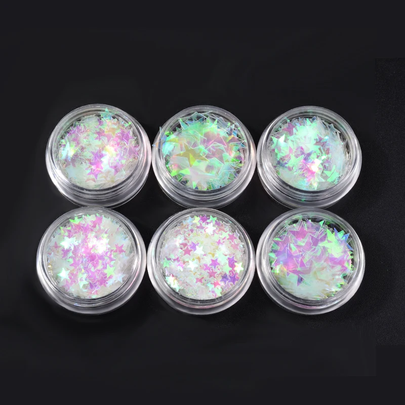 Ультратонкие хлопья для маникюра с блестками 6 шт./компл.|nail glitter sequins|nail glitternail design
