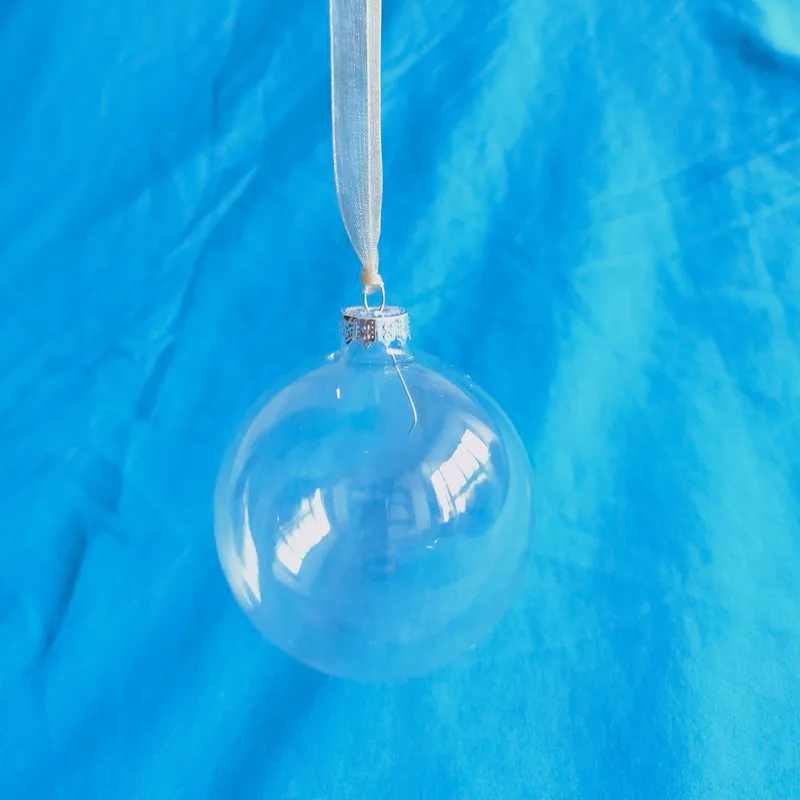 

200pcs/pack Diameter=4cm Mini Size Glass Christmas Ball Transparent Glass Globe Christmas Day Decorative