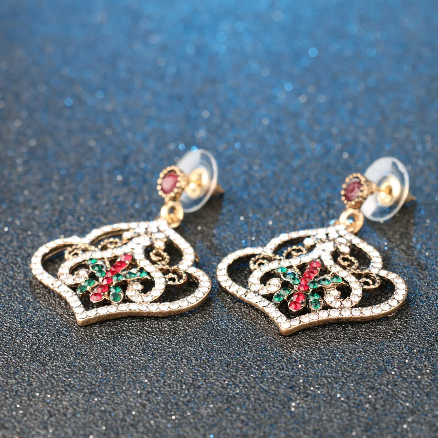 Роскошные турецкие большие Подвесные серьги для женщин антикварные золотистые с