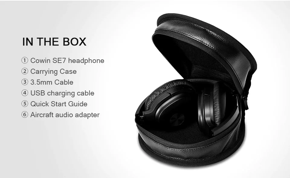 Cowin SE7 активная bluetooth-гарнитура с шумоподавлением на голову, звуконепроницаемый беспроводной сабвуфер, Универсальная мобильная Музыкальная гарнитура