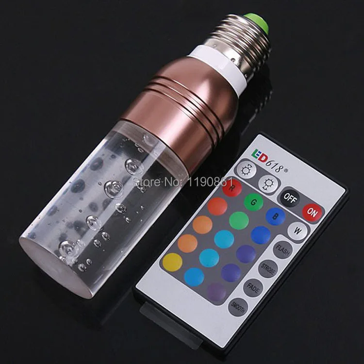 AC100 240V E27 RGB Светодиодная лампа 3 Вт с пультом дистанционного управления