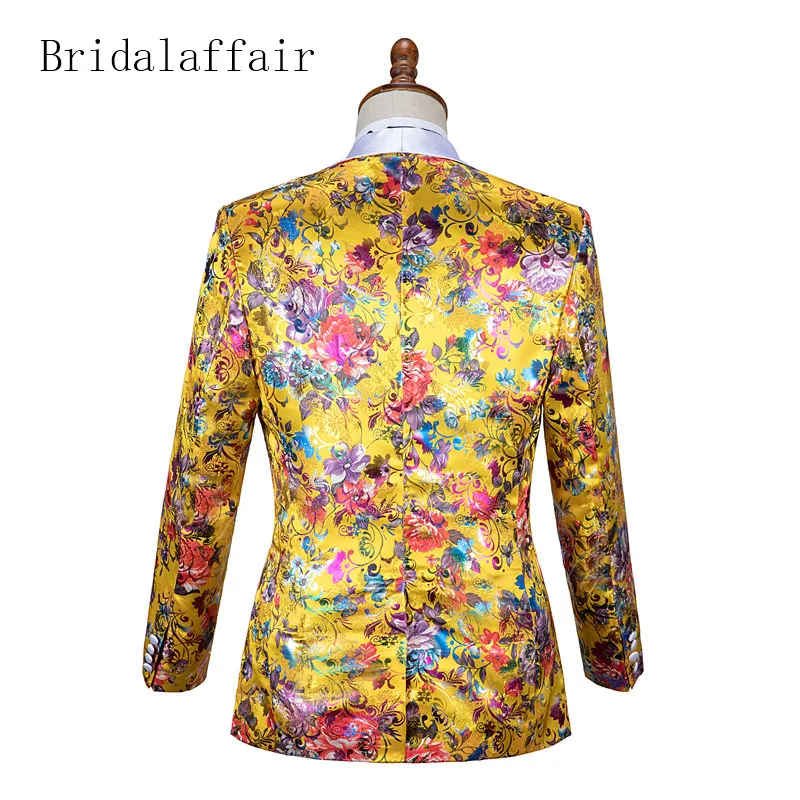 Bridalaffair Мужской Жаккардовый жаккардовый костюм с красивыми цветами для
