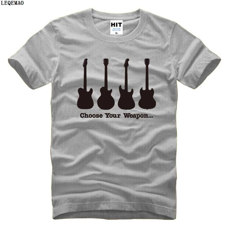 2017 брендовая одежда Для мужчин футболка выберите свое оружие s Забавный Гитары