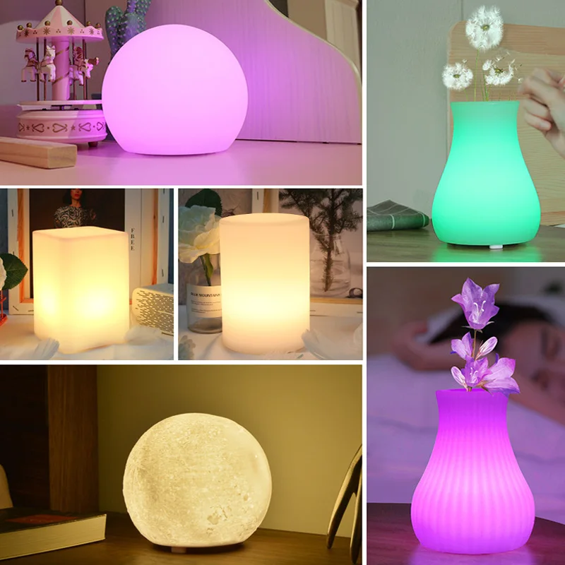 smart wifi RGB led table Lamp MP APP remote control party night light USB rechargeable Luz de noche works with alexa google home | Лампы и