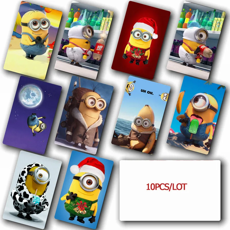 10 Шт. Гадкий я Мультфильм Утолщенной ПЭТФ Кристалл Карты Наклейки Декоративные