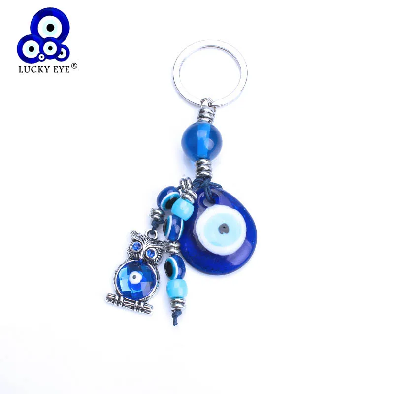 Брелок Lucky Eye Blue Evil из стекла сплав кисточка Сова брелок ручная работа