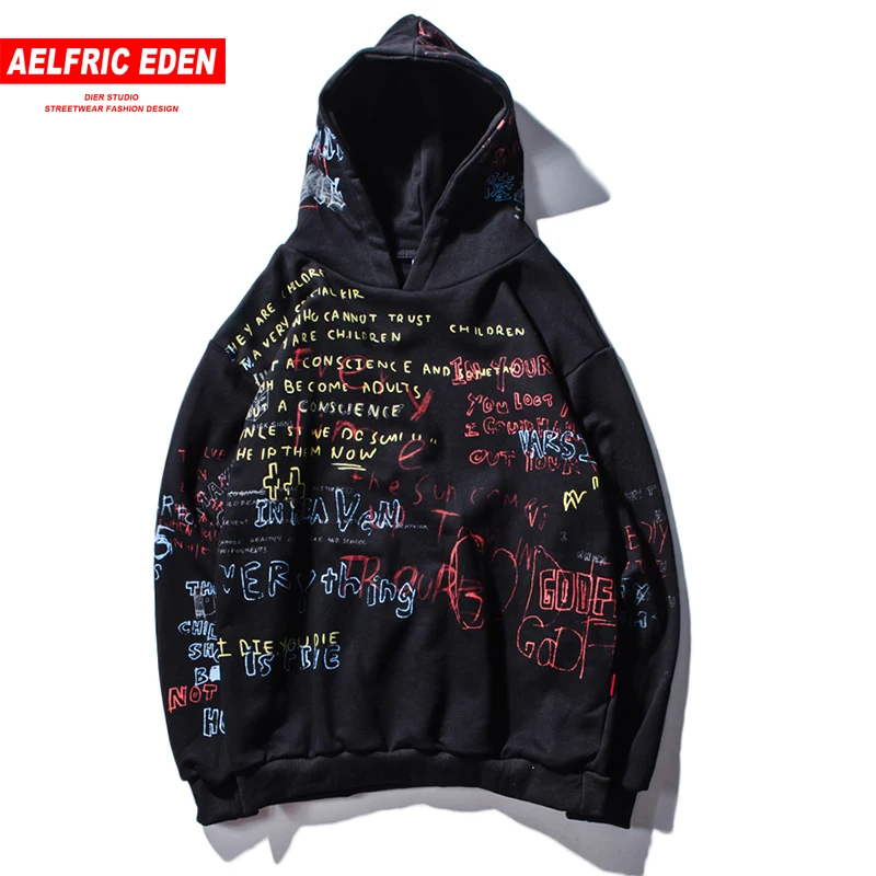 Aelfrec Eden/толстовка с граффити для мужчин Осенний Повседневный пуловер толстовка в