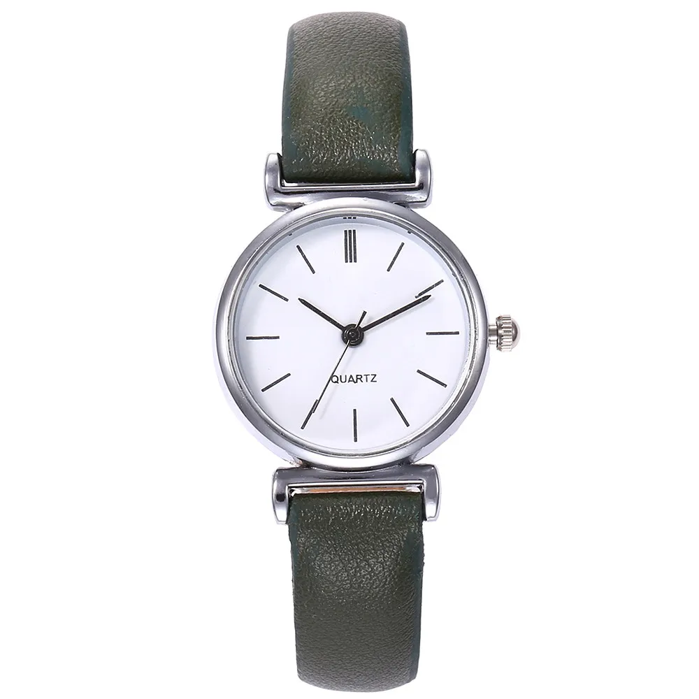 Green Relogio Feminino, модные часы vansvar, женские повседневные кварцевые часы с кожаным ремешком, наручные часы с маленьким циферблатом, Saat Reloj Mujer - Цвет: Green