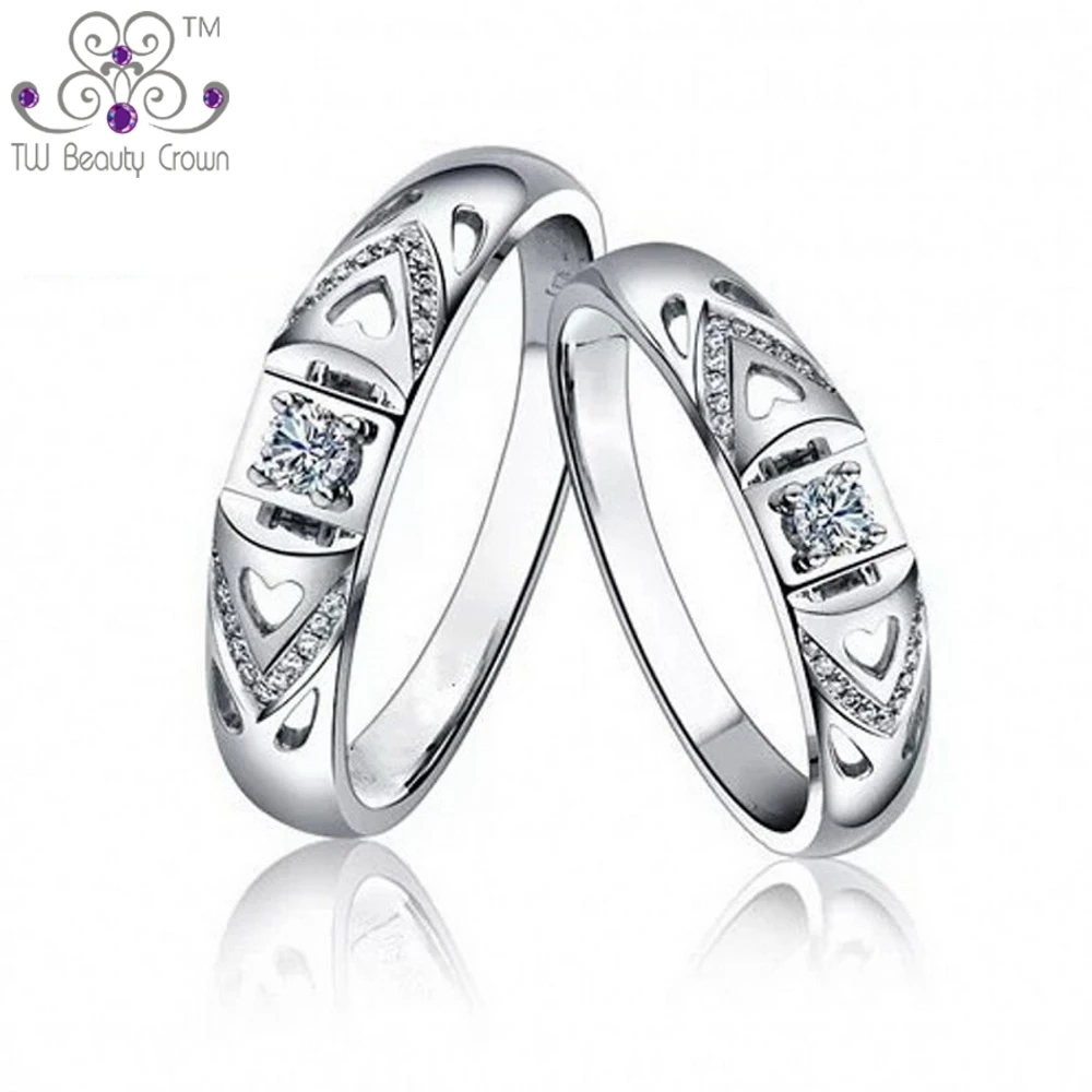 Кольца унисекс из серебра 925 пробы с белым фианитом 1 шт.|finger ring|fashion rings for womenrings women