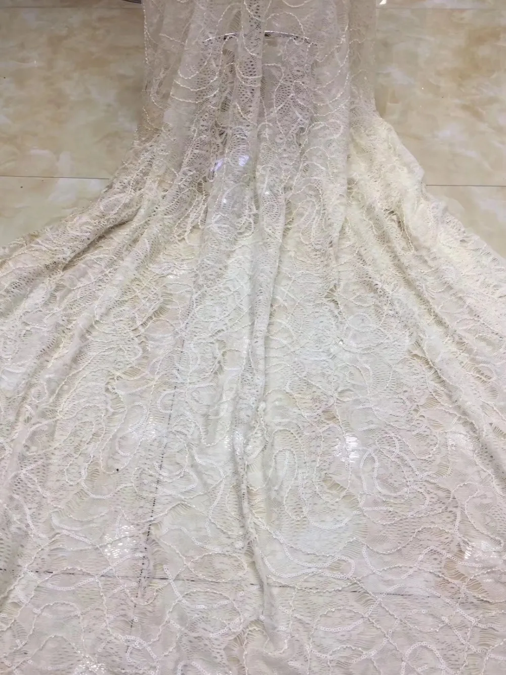 

Luxury French Tulle Lace Fabrics With Beads tube high class Nigerian Net Tulle Lace Fabric For African Dresses XZXAP212